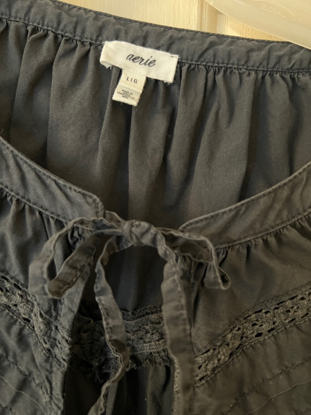Aerie women’s black tie top size L - Picture 2 of 4